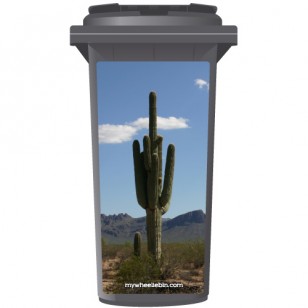 Cactus In The Desert Wheelie Bin Sticker Panel